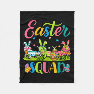 Easter Squad Colorful Bunny Bearded Illustration Fleece Blanket