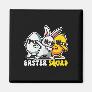 Easter Squad Dabbing Bunny Chick Egg Hunting Match Magnet