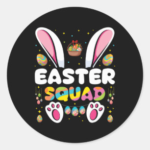Easter Squad Egg Hunting Bunny Group Matching  Classic Round Sticker