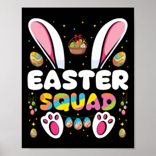 Easter Squad Egg Hunting Bunny Group Matching Poster