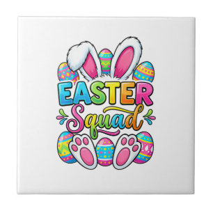 Easter Squad Family Matching Couple Easter Men Wom Ceramic Tile