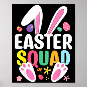 Easter Squad Family Matching Easter Day Bunny Egg Poster