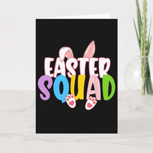 Easter Squad Family Matching Group Easter Egg Hunt Card (Front)