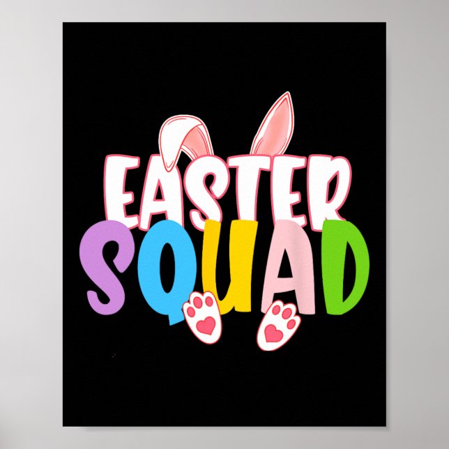 Easter Squad Family Matching Group Easter Egg Hunt Poster (Front)