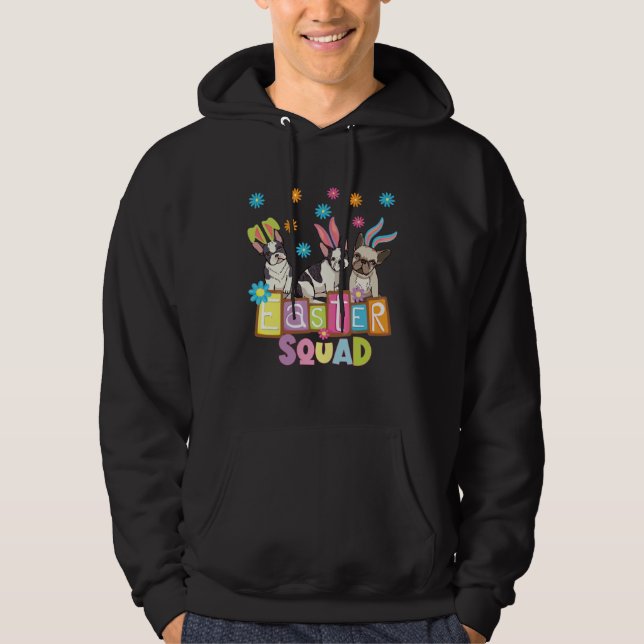 Easter Squad French Bulldog Frenchie  Souvenirs Hoodie (Front)