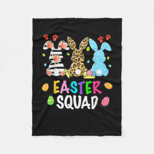 Easter Squad Leopard Happy Easter Day Bunny Rabbit Fleece Blanket