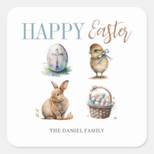 Easter square sticker
