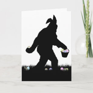 Easter Squatch with Bunny Ears Holiday Card