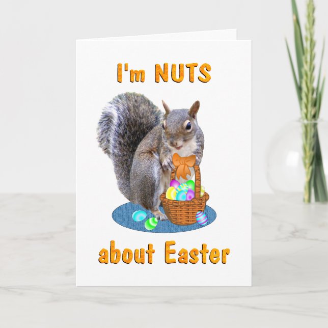 Easter Squirrel Holiday Card (Front)