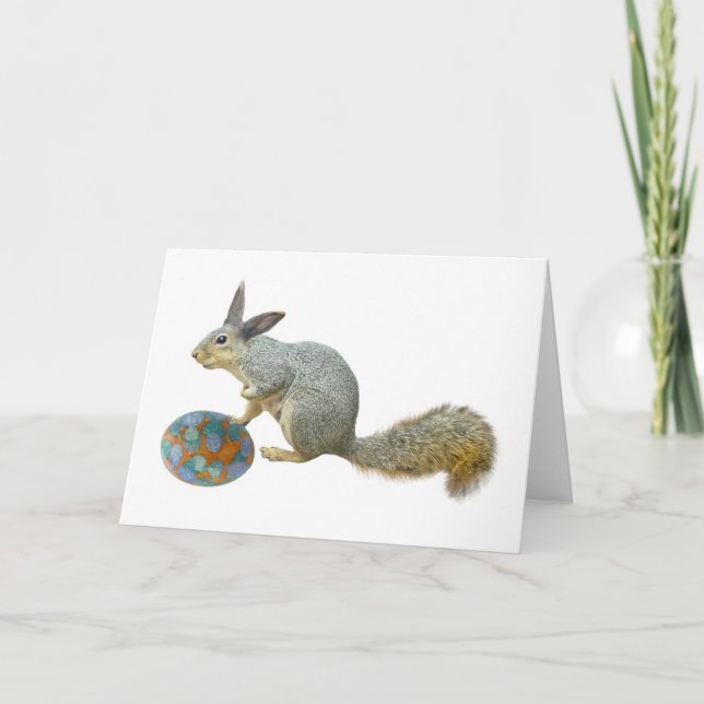 Easter Squirrel with Egg Card (Front)