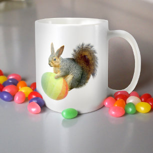 Easter Squirrel with  Rainbow Egg Mug