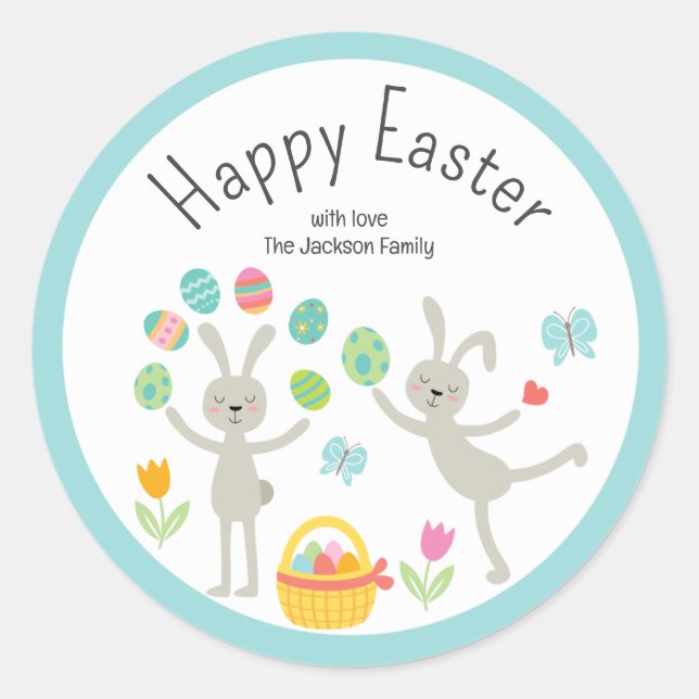 Easter Sticker funny bunnies (Front)