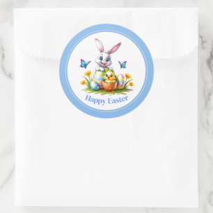 Easter Stickers-Bunny Classic Round Sticker