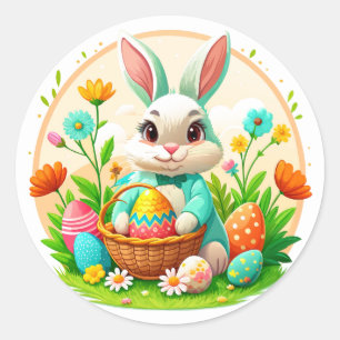 Easter Stickers-Bunny Classic Round Sticker