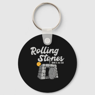 Easter Stone Was Rolled Away Risen Religious Men Key Ring