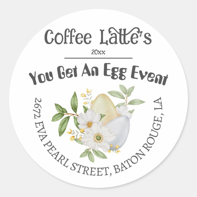 Easter Style Little Egg event  Classic Round Sticker (Front)