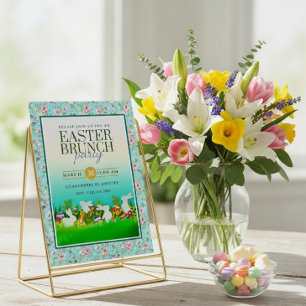Easter Sunday Brunch, Floral Spring Garden Party Invitation