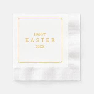 Easter Sunday Brunch Modern Yellow Elegant Floral Napkin