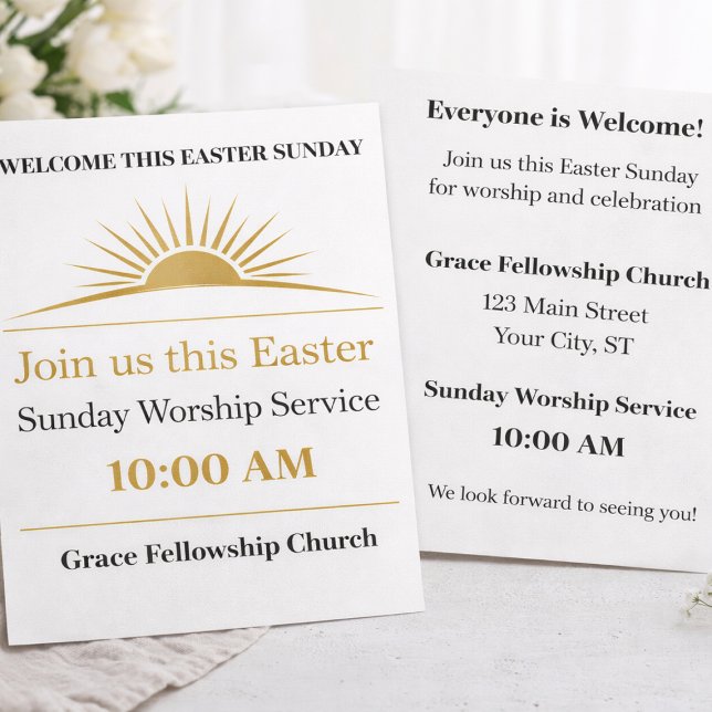 Easter Sunday Church Flyer Invite Template (Creator Uploaded)