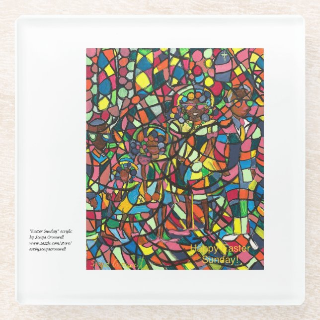 "Easter Sunday"  Glass Coaster (Front)