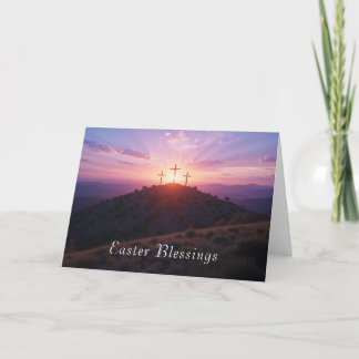 Easter Sunrise Over Cross Christian Easter  Holiday Card