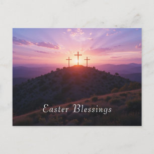 Easter Sunrise Over Cross Christian Easter  Holiday Postcard