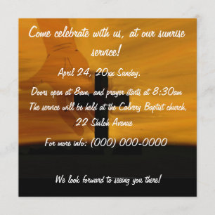 Easter sunrise service Invitation