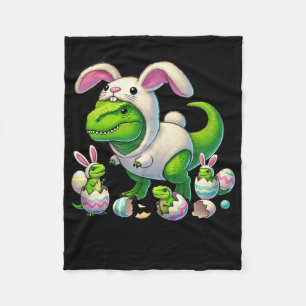 Easter T-rex Bunny Ears Funny Dinosaur Costume Kid Fleece Blanket