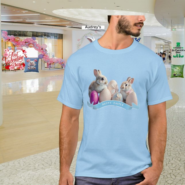 Easter T-Shirt Two Rabbits & Easter Eggs (Creator Uploaded)