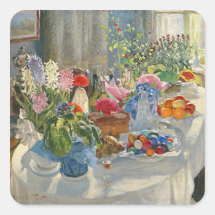 Easter Table Square Sticker