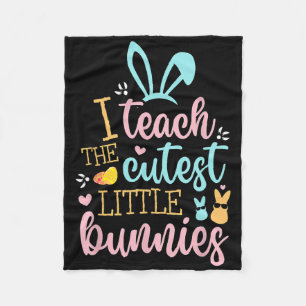 Easter Teacher Bunny Ears Sket Eggs Rabbit Happy E Fleece Blanket