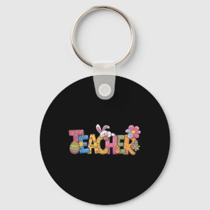 Easter Teacher Bunny Ears Teacher Life Easter Day  Key Ring
