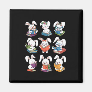 Easter Teacher Cute Bunny Reding Books Librarian B Magnet