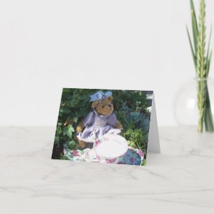 Easter Teddy Bear Tea Set Note Greeting Card Photo