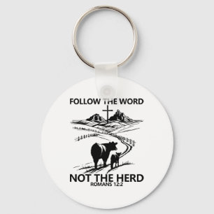 Easter Tee Follow The Word Not The Herd Romans 122 Key Ring