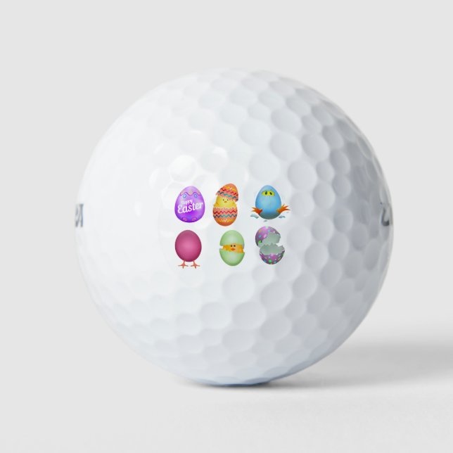 Easter Theme cute eggs Design Golf Balls (Front)