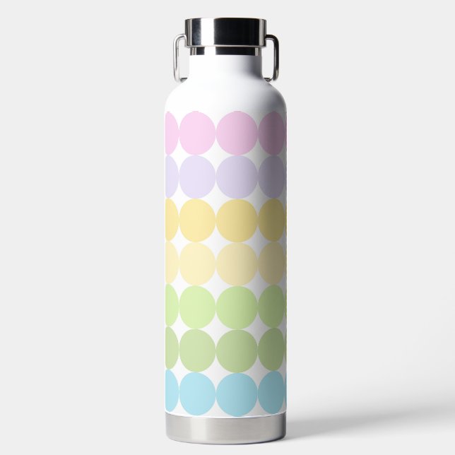 EASTER THEMED PASTEL COLORED CIRCLES WATER BOTTLE (Front)