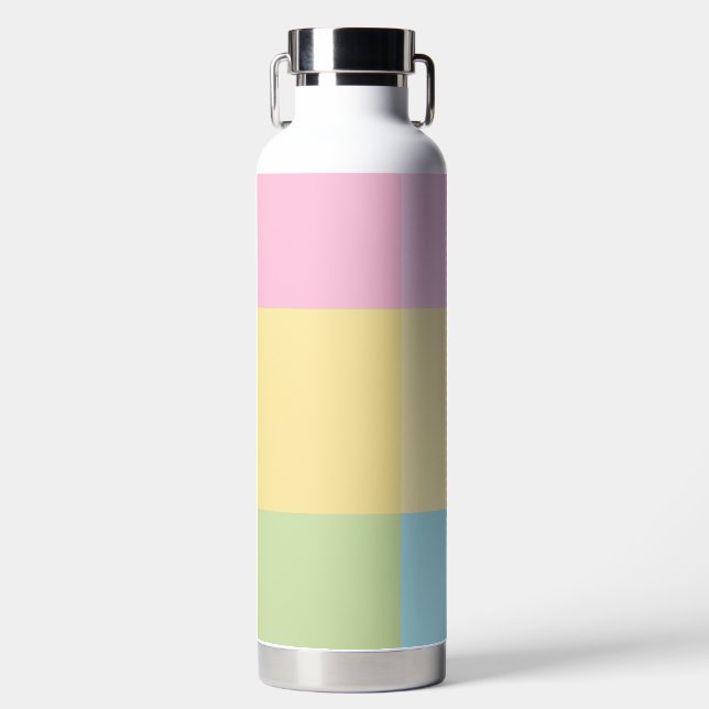 EASTER THEMED PASTEL COLORED SQUARES WATER BOTTLE (Front)
