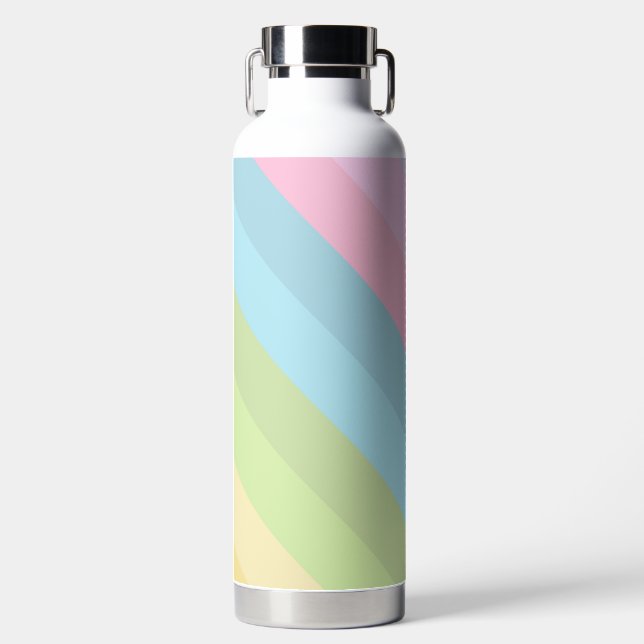 EASTER THEMED PASTEL COLORED STRIPES WATER BOTTLE (Front)