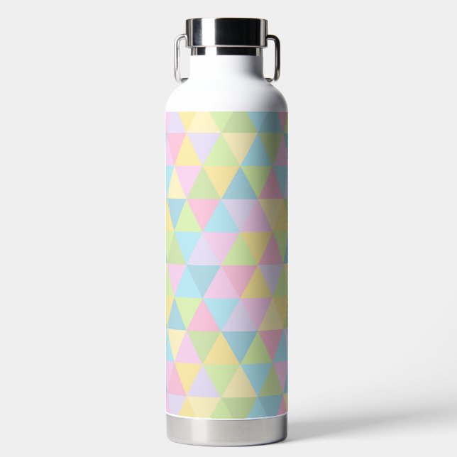 EASTER THEMED PASTEL COLORED TRIANGLES WATER BOTTLE (Front)