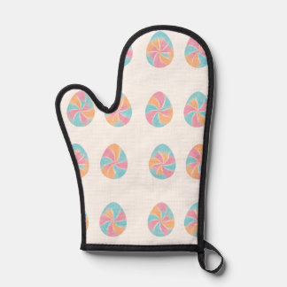 Easter Tie-Dye eggs  mid-tone soft pattern Oven Mitt