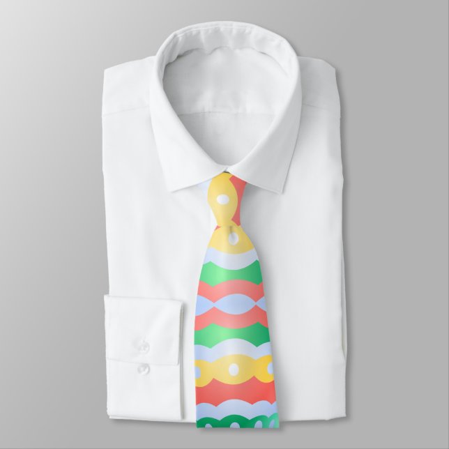 Easter Tie Easter Egg Art Necktie Easter Gifts (Tied)