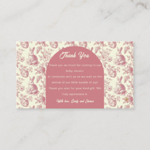 Easter Toile Floral Baby Girl Thank You Enclosure Card