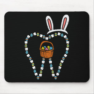 Easter Tooth Bunny Ears Cute Teeth Dentist Dental Mouse Pad