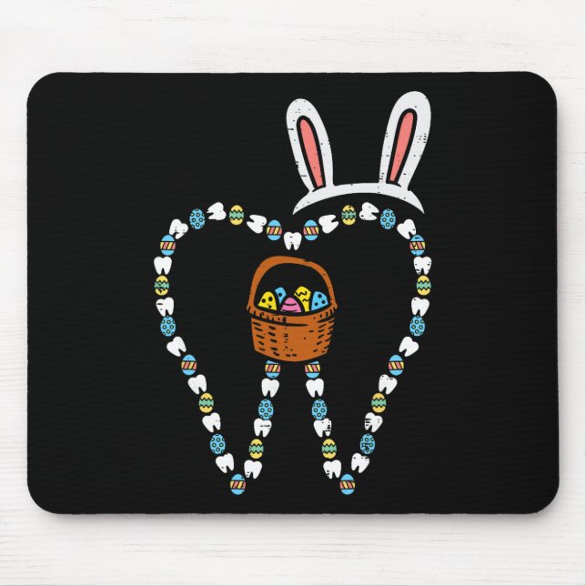 Easter Tooth Bunny Ears Cute Teeth Dentist Dental  Mouse Pad (Front)