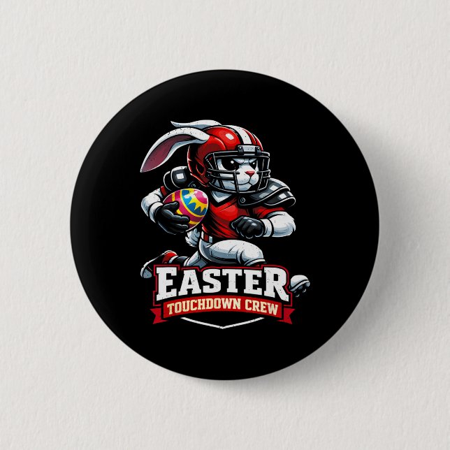Easter Touchdown Crew Footll Lover  6 Cm Round Badge (Front)
