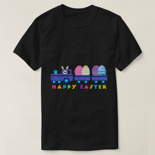 Easter Train carrying Easter Egg Cargo  T-Shirt (Design Front)