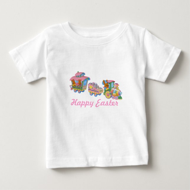 Easter Train, Happy Easter Baby T-Shirt (Front)