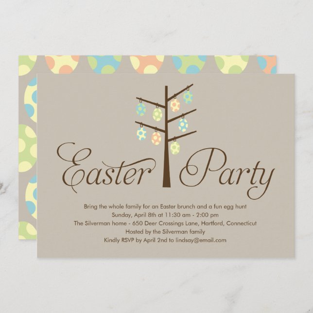 Easter Tree Easter Party Invitation (Front/Back)