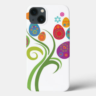 Easter tree with coloured eggs and flowers iPhone 13 case